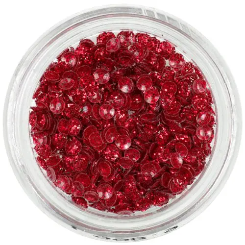 Vörös nail art dísz - 3D kagyló, csillámló