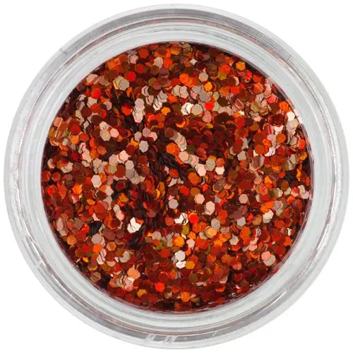 Holografikus narancssárgás piros hatszög, 1mm