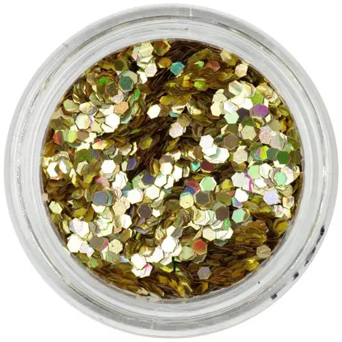 Holografikus hatszögek - aranysárga