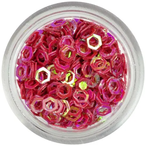 Dísz - sötétpiros hatszög, ívek