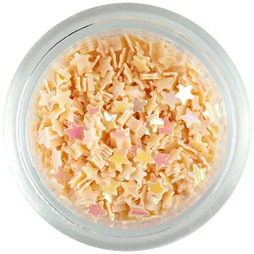 Nail art csillagocskák – világos barackszínű