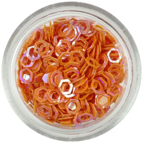 Díszítő konfettik - narancssárga hatszögek