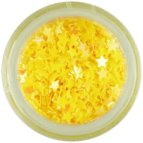 Nail art csillagocskák – sárga