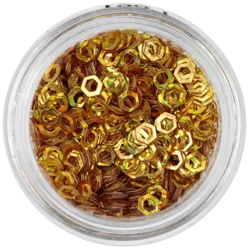 Hologrammos hatszög - aranysárga