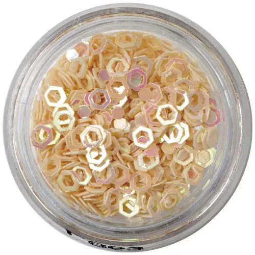 Dísz - őszibarack színű hatszög, ívek