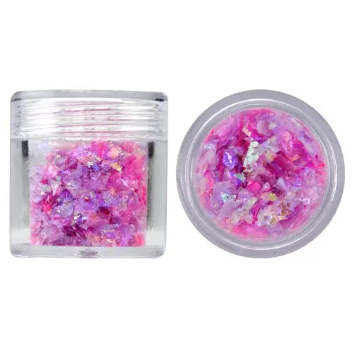 Körömdíszek - lilás rózsaszín selyempelyhek 10g