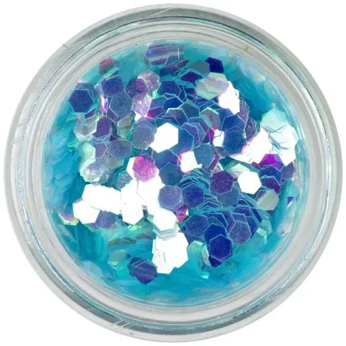 Világoskék konfettik - hatszögek, aquaelements