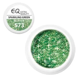 573 Glitter – Sparkling Green, színes UV zselé