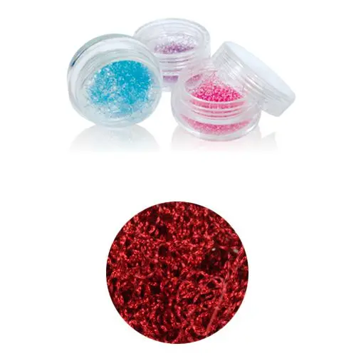 Hosszú glitter fonalak - nail art dísz, borvörös