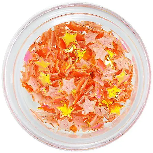 Narancssárga opál körömdíszek - textil csillagok