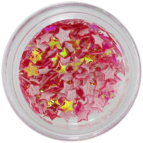 Piros opál körömdíszek - textil csillagok