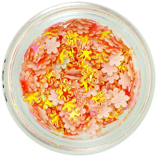 3D virágocskák – narancssárga gyöngyházfényes