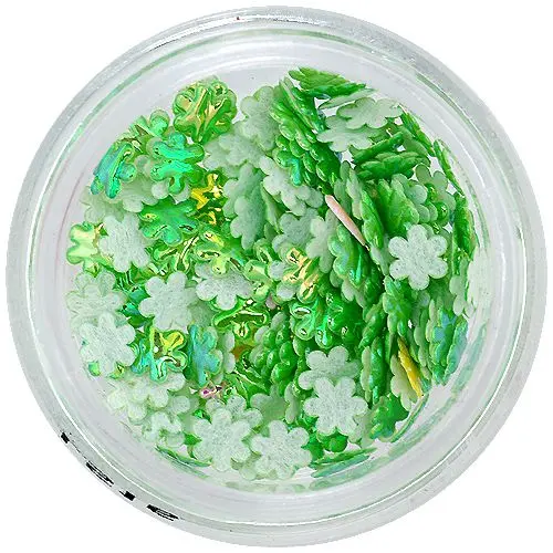 3D virágocskák – zöld gyöngyházfényes