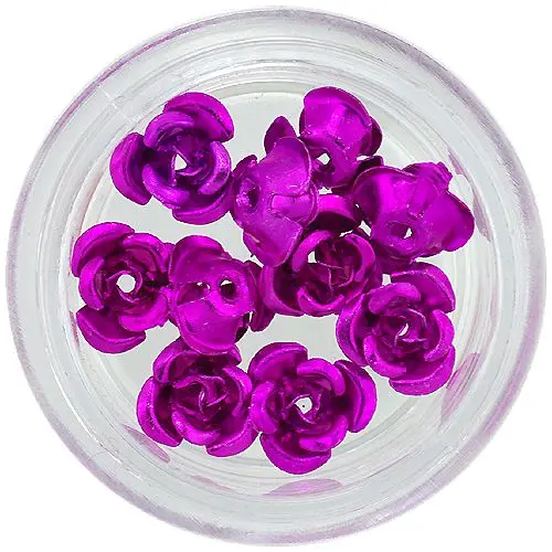 Kerámia körömdíszek, 10db - ciklámen-rózsaszín