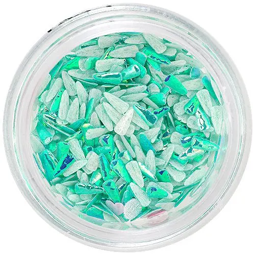 Körömdísz - világoszöld textil cseppek