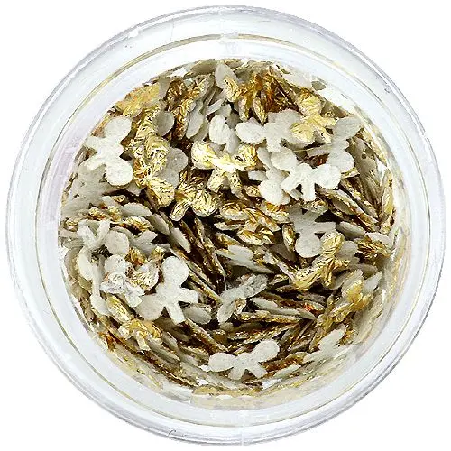 Körömdíszek - aranyszínű textil masnik