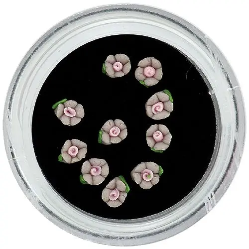 Porcelán virágocskák – világosbarna