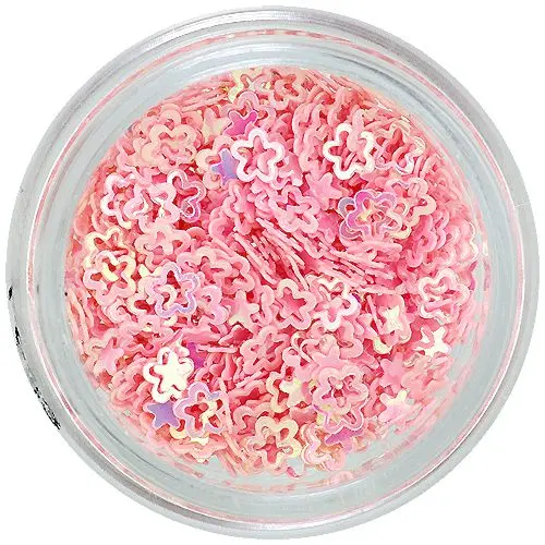 Körömdísz - világos rózsaszín virágok, ívek