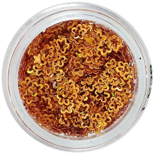 Hologrammos díszítő konfetti - aranyszínű virágok, ívek