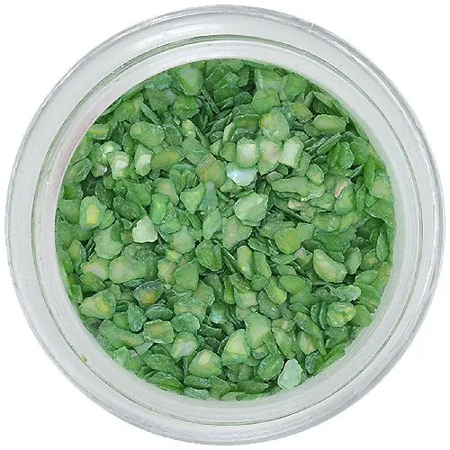 Nail art díszek – rendszertelen törmelék, olivazöld