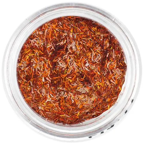 Szálak, hologramm - nail art dísz, rézvörös