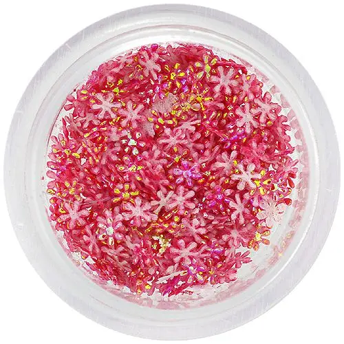 Nail art díszek - kis piros textil virágok