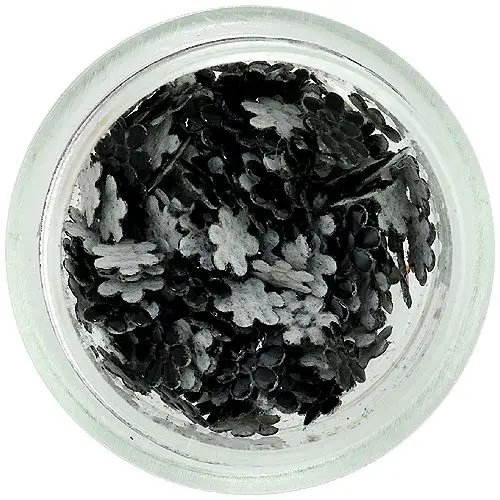 Nail art díszek - fekete textil virágok