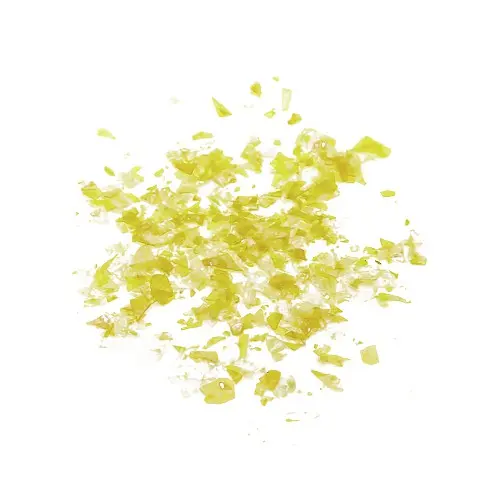 Körömdísz, sárga színben - selyempelyhek