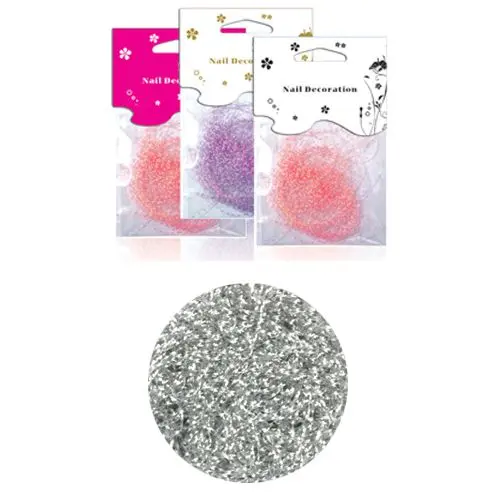 Körömdísz, zacskós - ezüst fonalak