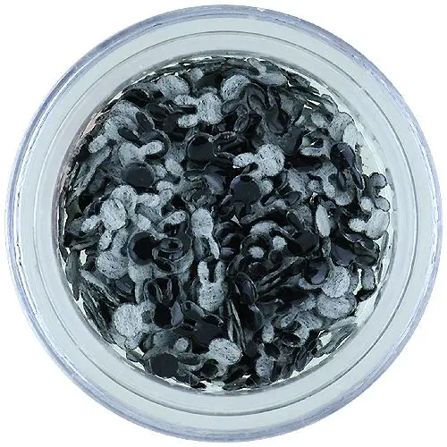 Körömdísz - fekete textil nyuszi