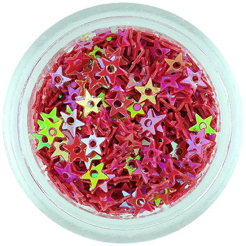 Körömdíszítő csillagocska lyukkal – piros