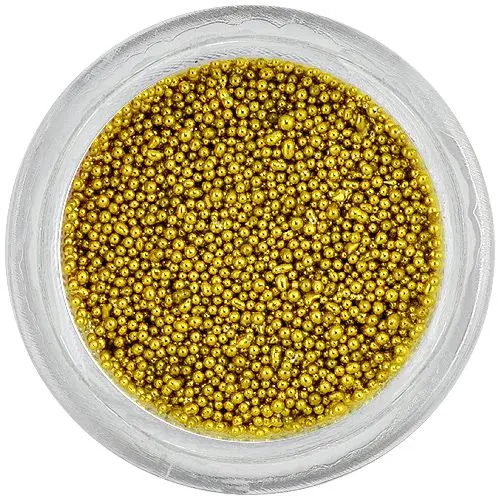 Aranysárga körömdíszítő gyöngyök, 0,5mm