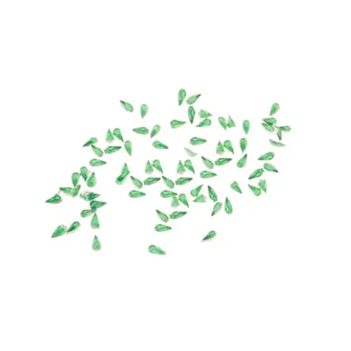 Körömdíszítő kövecskék tasakban - zöld könnycseppek, 50db