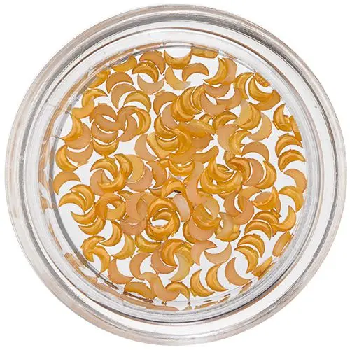 Körömdíszítő holdacskák - sárgás narancssárga, gyöngyházfényes