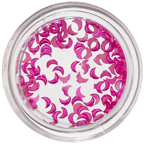 Gyöngyházas holdacskák körmökre – ciklámen színű