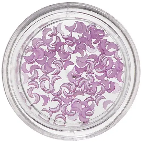 Körömdíszítésre szolgáló lila holdacskák, gyöngyház