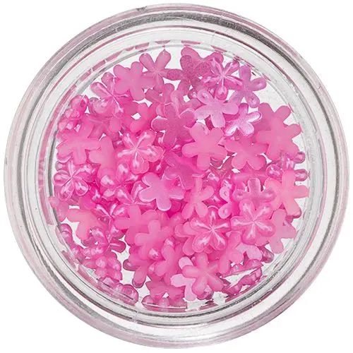 Gyöngyházas virágocskák körmökre – rózsaszín