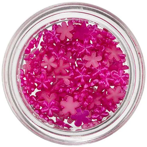 Gyöngyházas virágok körmökre – ciklámen színű