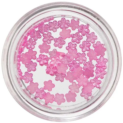 Gyöngyházas kicsi virágocskák körmökre – rózsaszín