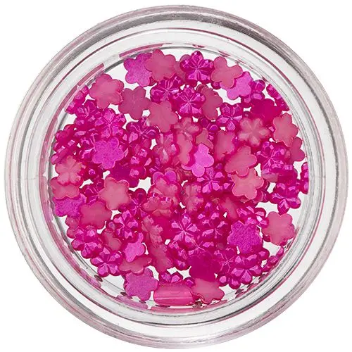 Gyöngyházas kicsi virágocskák körmökre – ciklámen színű