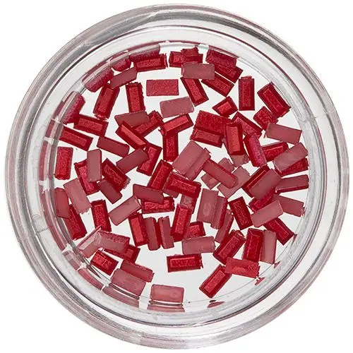 Körömdíszítő téglalapok - piros, gyöngyházfényes