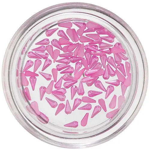 Gyöngyházas könnycseppek körmökre – egyenes, rózsaszín