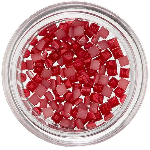 Körömdíszítő négyzetecskék - piros, gyöngyházfényes