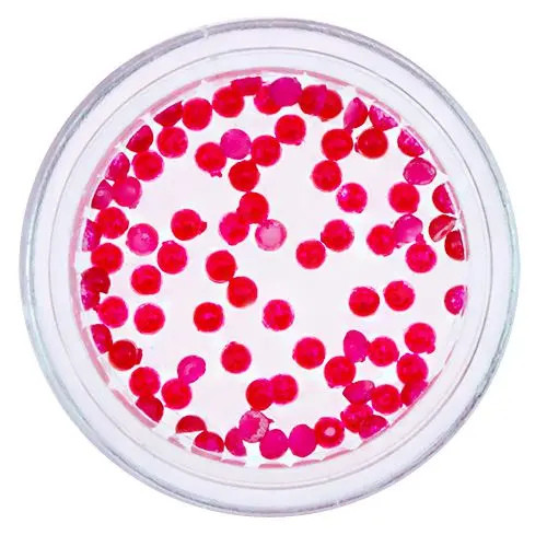 Körömdíszítő golyócskák - piros, gyöngyházfényes