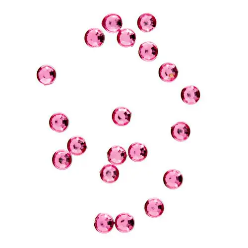 Gömbölyű kövecskék tasakban 20db - rózsaszín, 1mm/strasszkő