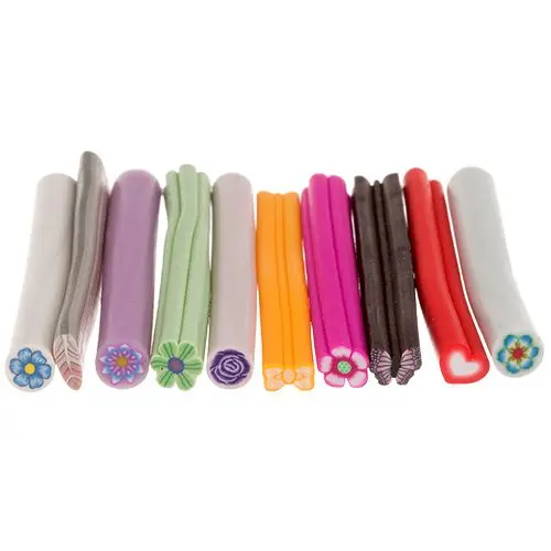 10db, Fimo Nail Art mix - díszítőrudak + szeletelő