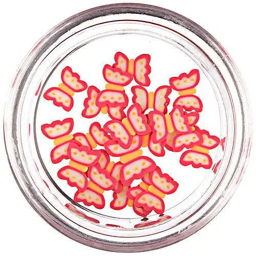 Fimo díszek körömre - lepkeszeletek, pirosas-fehér