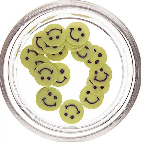 Smiley - szeletelt Fimo Nail Art, zöld