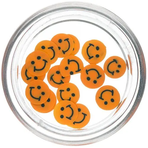 Narancssárga színű fimo smiley - szeletek