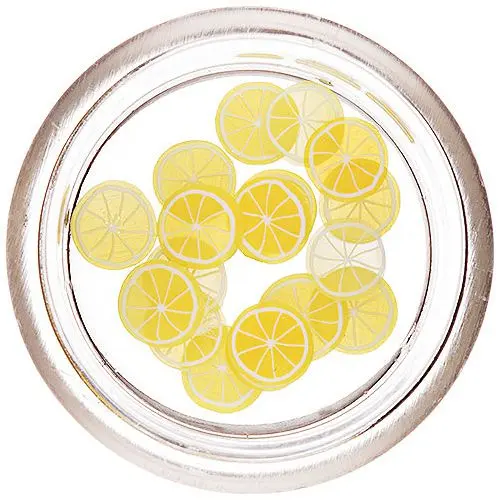 Szeletelt gyurma citrom körömdíszítésre - sárga
